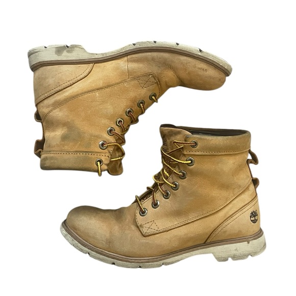 y2k timberland brown lace up waterproof leather carpenter combat work boots main image 7